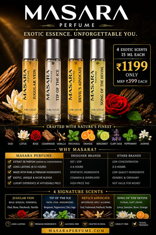 Masara Perfume’s 4 signature scents collection.